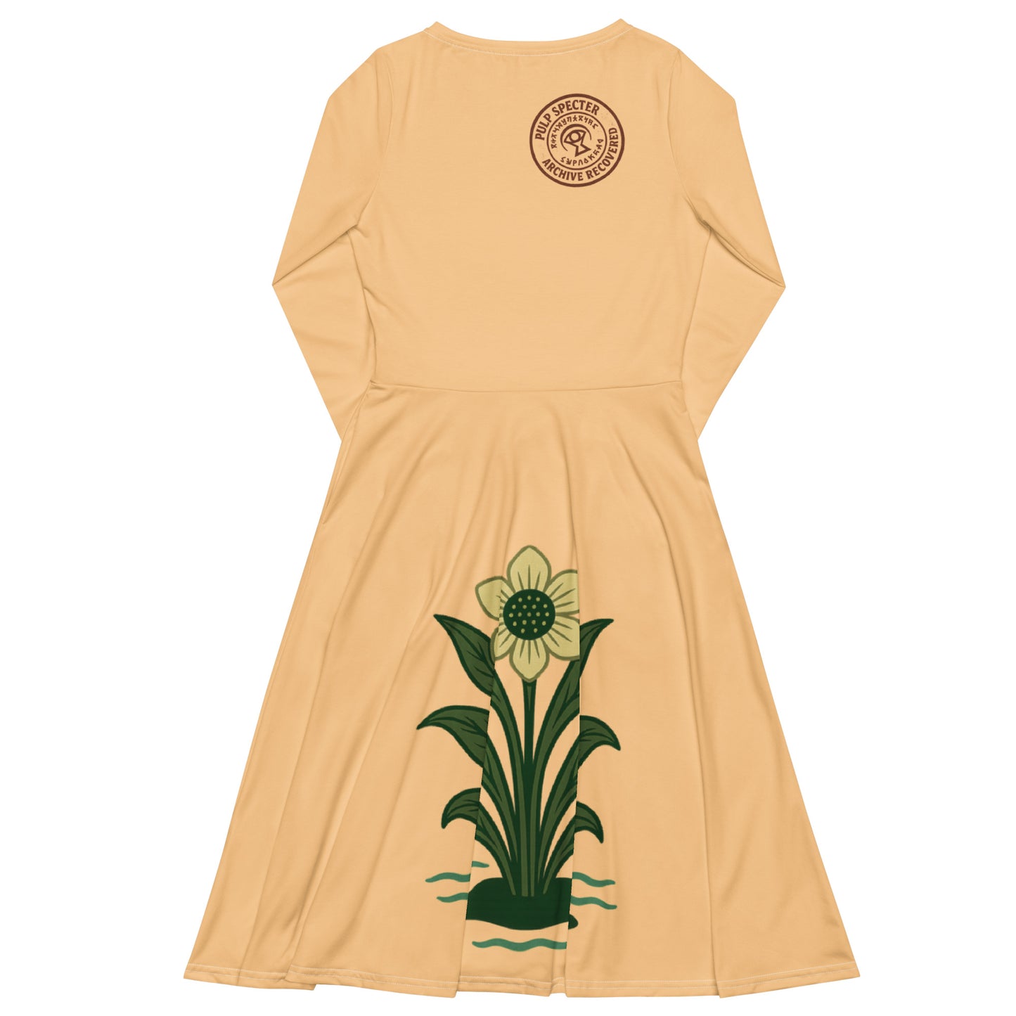 Vestido midi manga larga. The Swamp Guardian. - PULP SPECTER