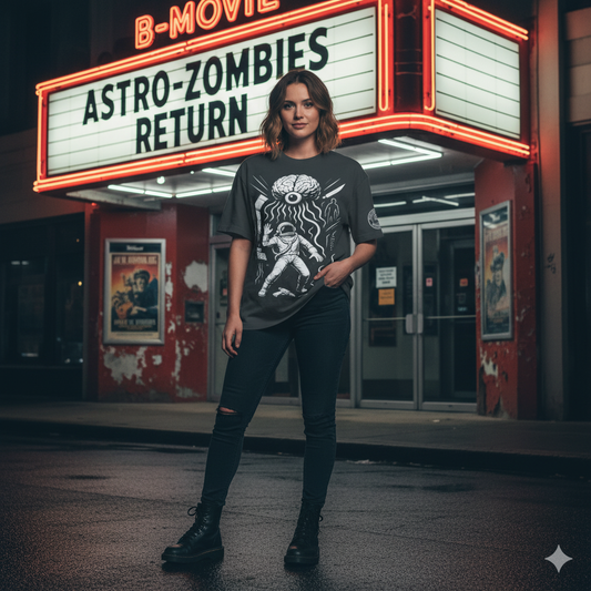 Camiseta oversize con efecto desgastado. The Mind Eaters from Neptune. - PULP SPECTER