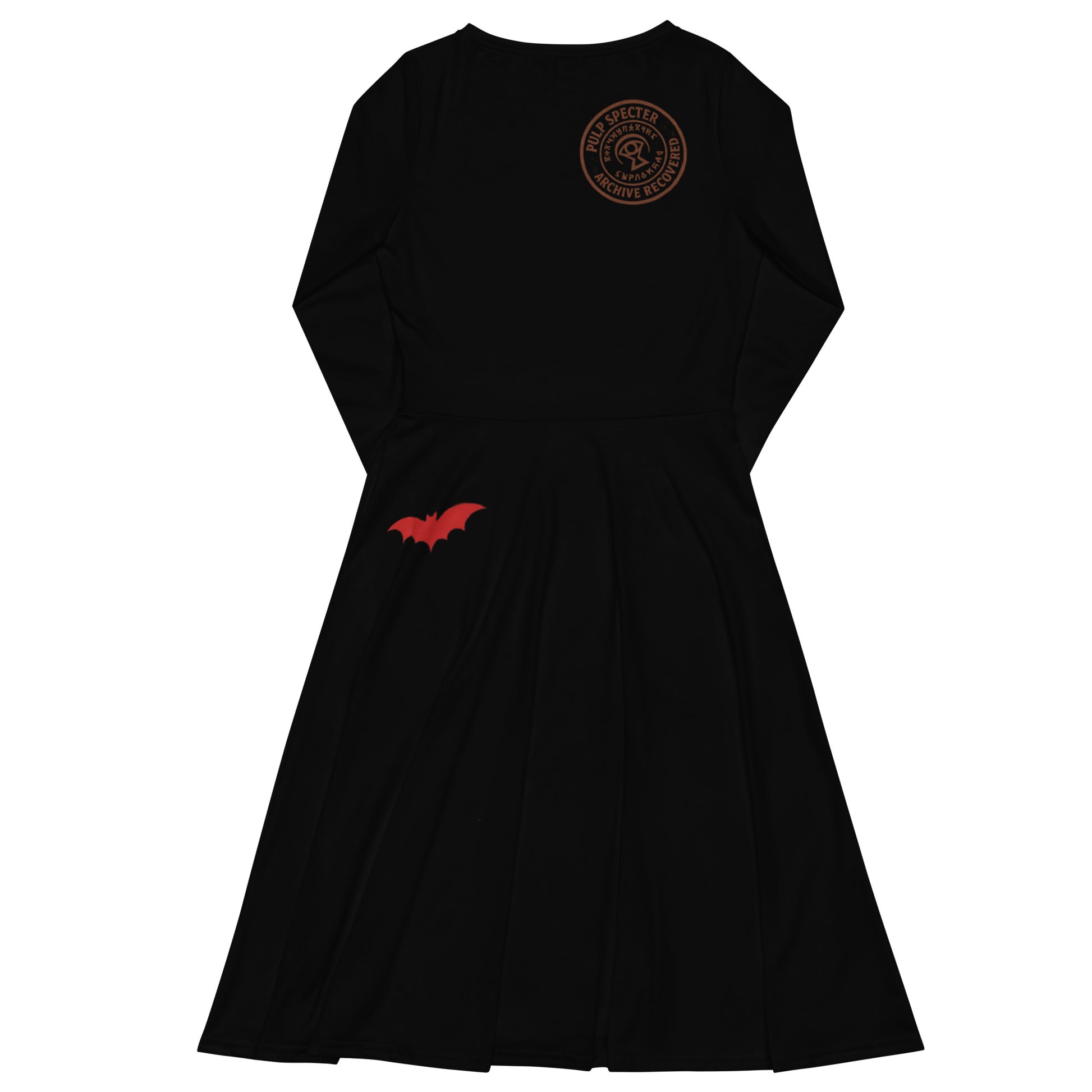 Vestido midi manga larga. The Crimson Countess. - PULP SPECTER