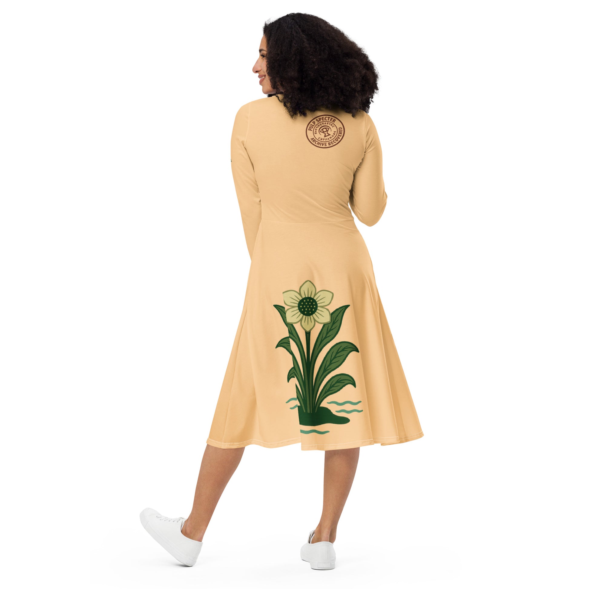 Vestido midi manga larga. The Swamp Guardian. - PULP SPECTER