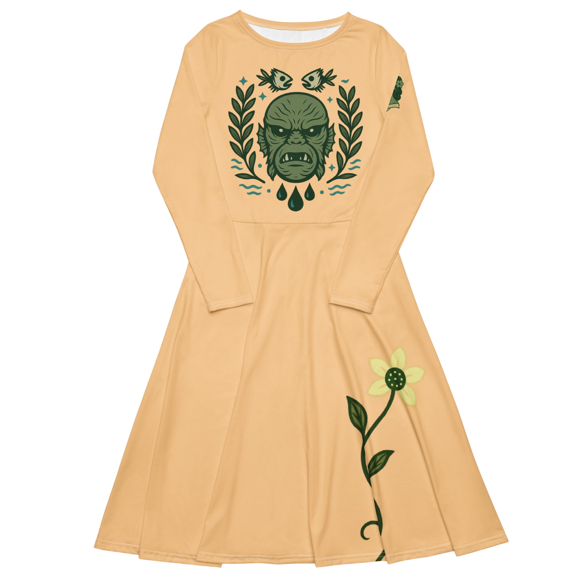 Vestido midi manga larga. The Swamp Guardian. - PULP SPECTER
