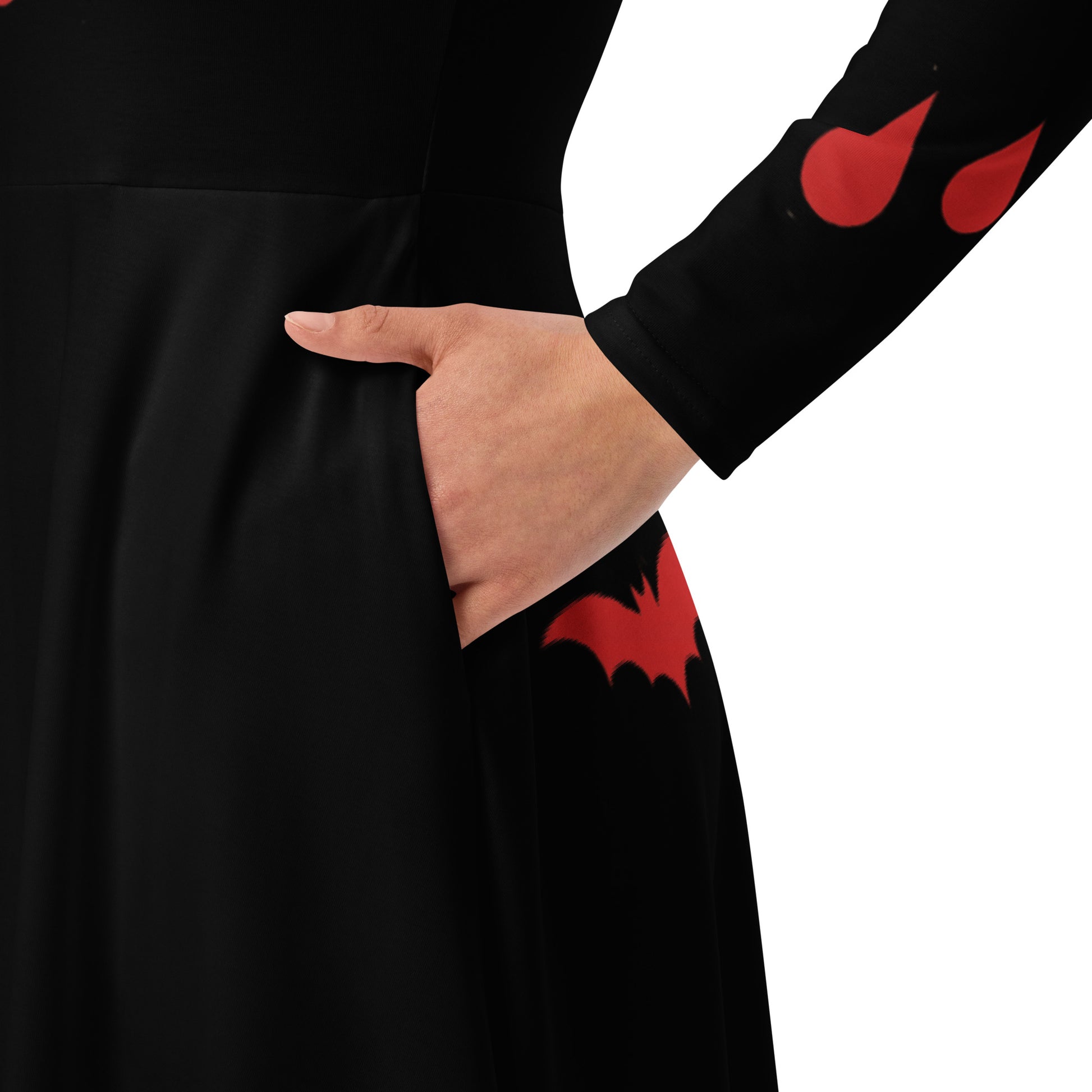 Vestido midi manga larga. The Crimson Countess. - PULP SPECTER