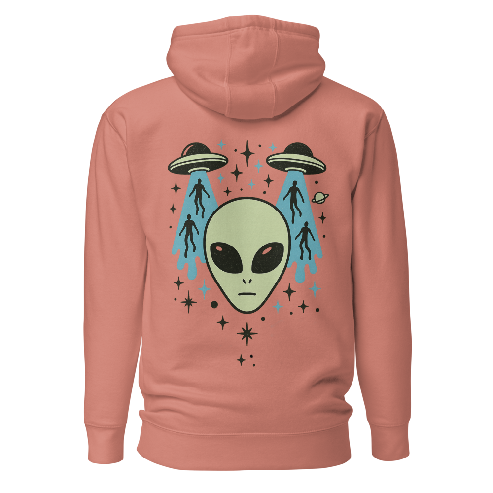 Sudadera unisex con capucha. Alien Abduction.
