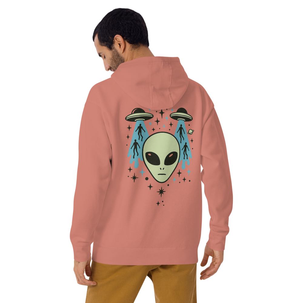 Sudadera unisex con capucha. Alien Abduction.