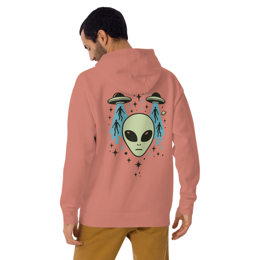 Sudadera unisex con capucha. Alien Abduction.