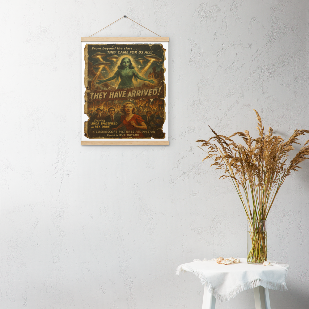 Póster con colgador 40´7cm (ancho) x 50´8 (alto). 16´´x20´´. They Have Arrived. - PULP SPECTER