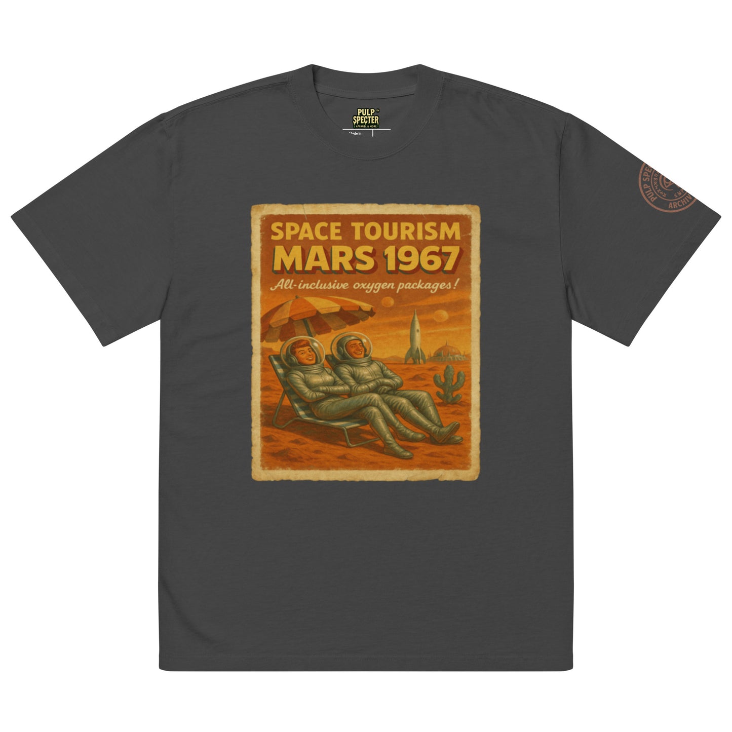 Camiseta oversize con efecto desgastado. Space Tourism. - PULP SPECTER