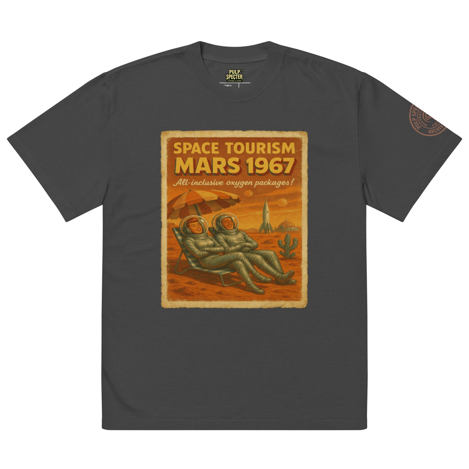 Camiseta oversize con efecto desgastado. Space Tourism. - PULP SPECTER