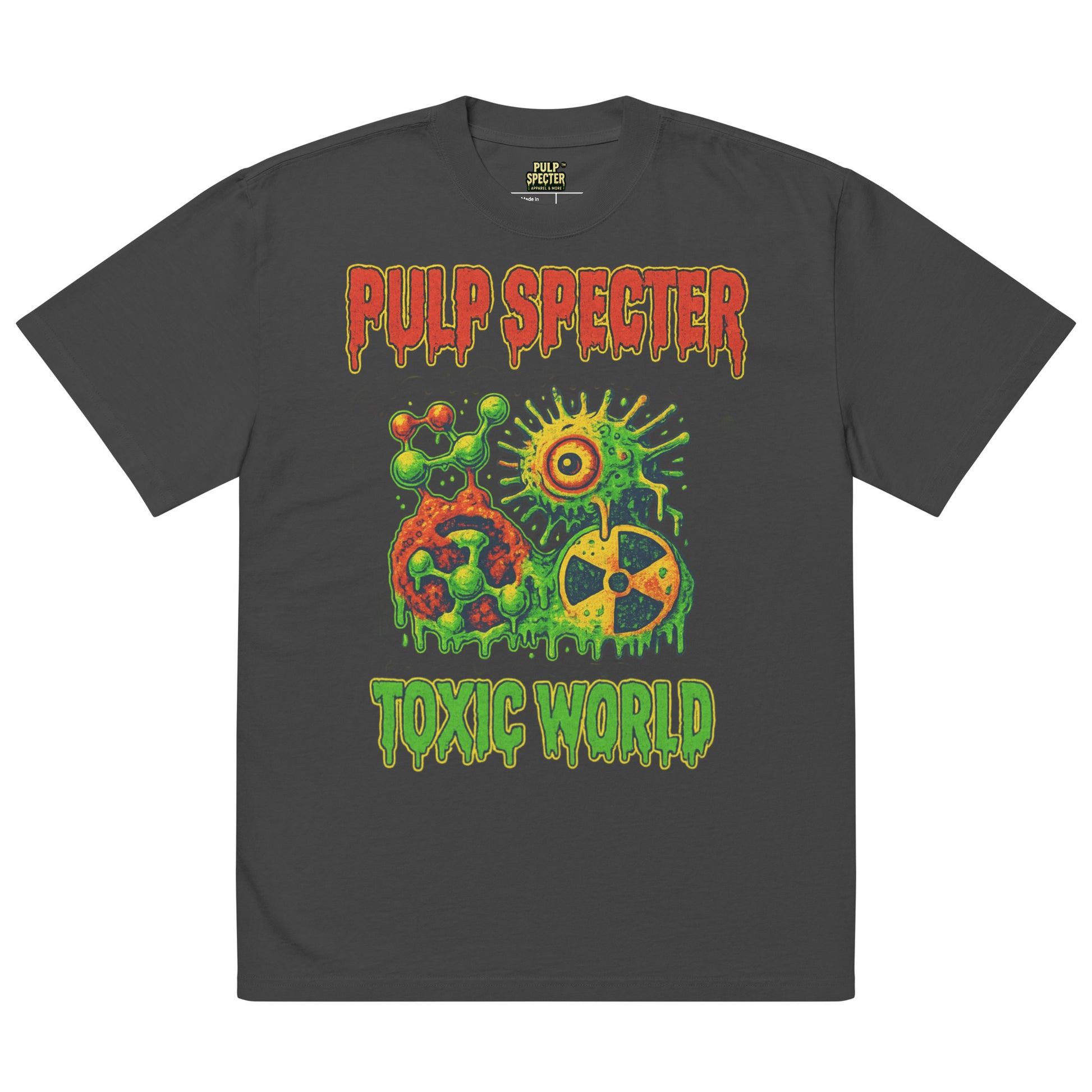 Camiseta oversize con efecto desgastado. Toxic World Back. - PULP SPECTER