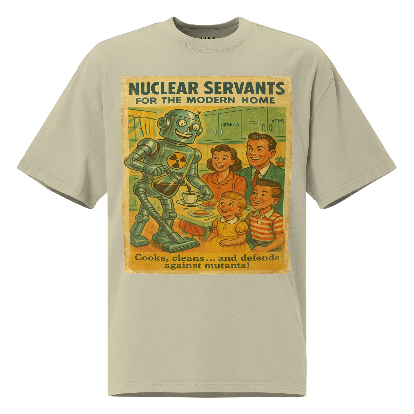 Camiseta oversize con efecto desgastado. Nuclear Servants. - PULP SPECTER