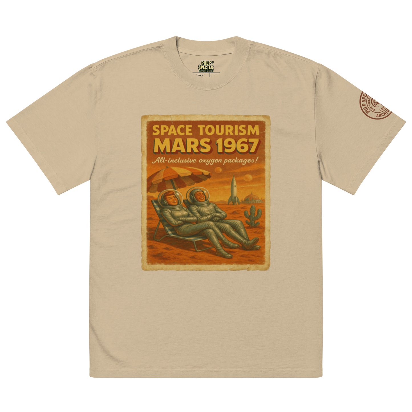 Camiseta oversize con efecto desgastado. Space Tourism. - PULP SPECTER