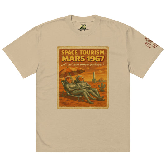 Camiseta oversize con efecto desgastado. Space Tourism. - PULP SPECTER