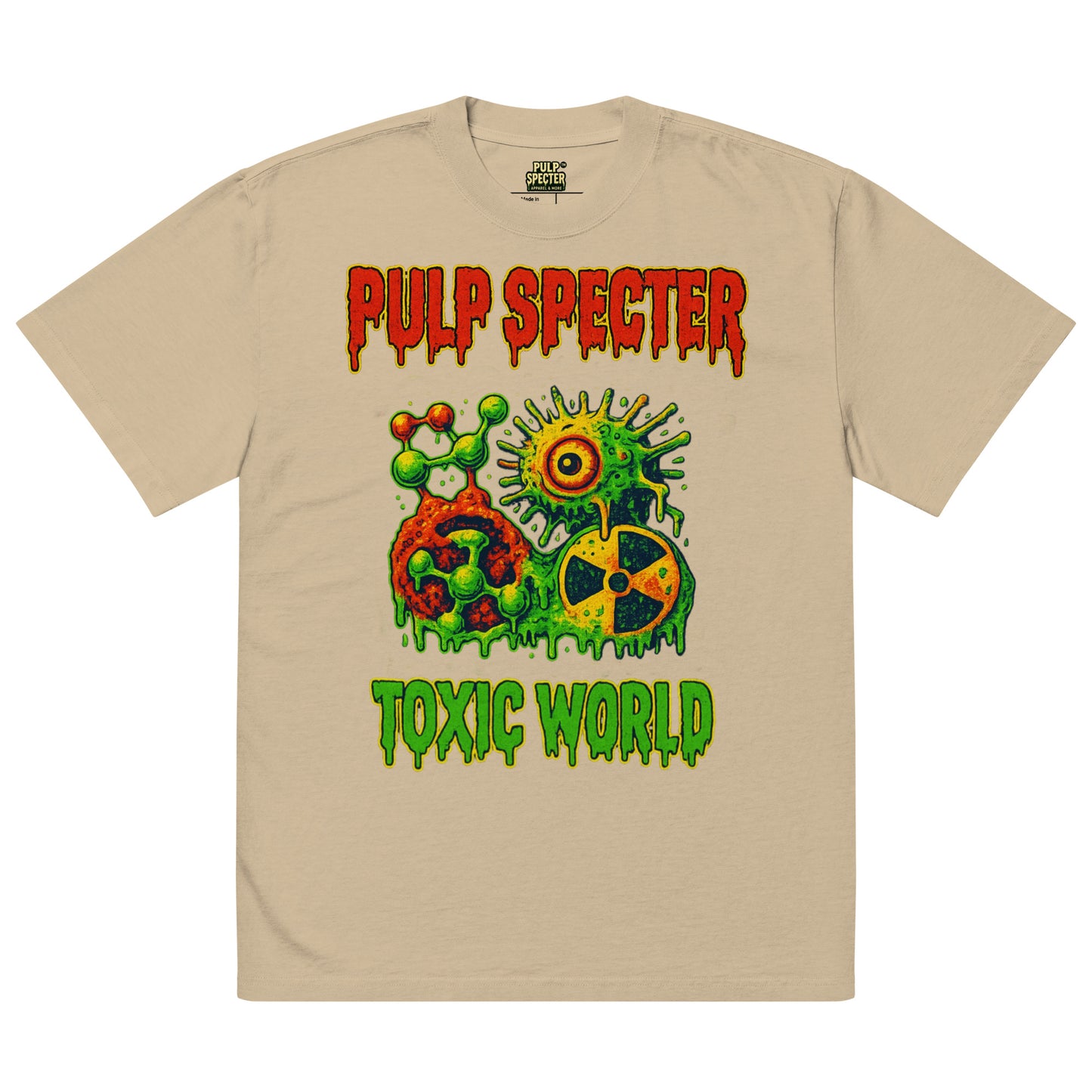 Camiseta oversize con efecto desgastado. Toxic World Back. - PULP SPECTER