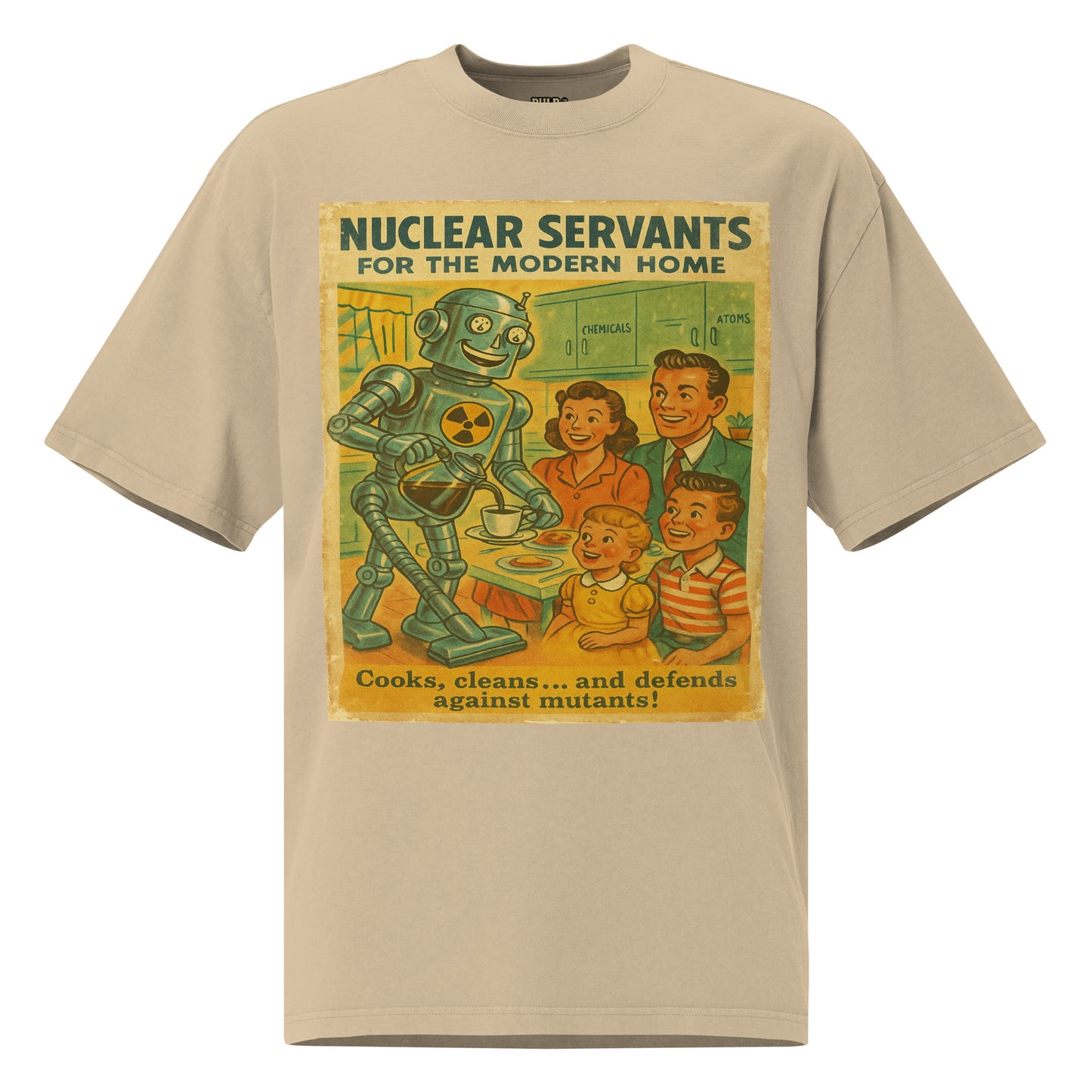 Camiseta oversize con efecto desgastado. Nuclear Servants. - PULP SPECTER