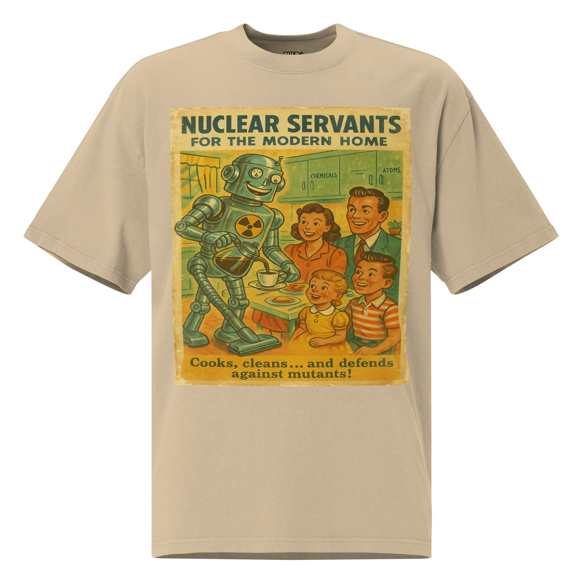 Camiseta oversize con efecto desgastado. Nuclear Servants. - PULP SPECTER