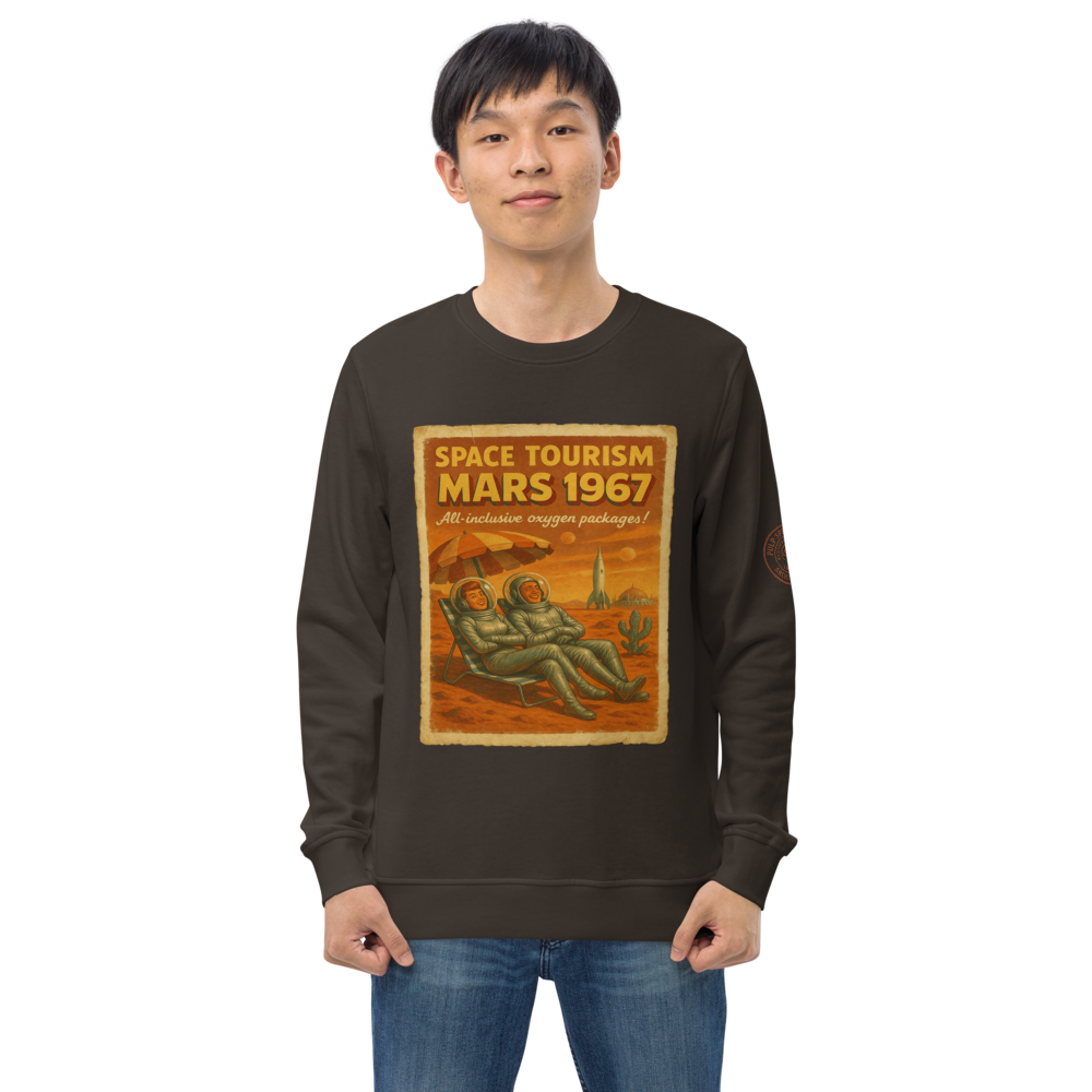 Sudadera orgánica unisex. Space Tourism. - PULP SPECTER