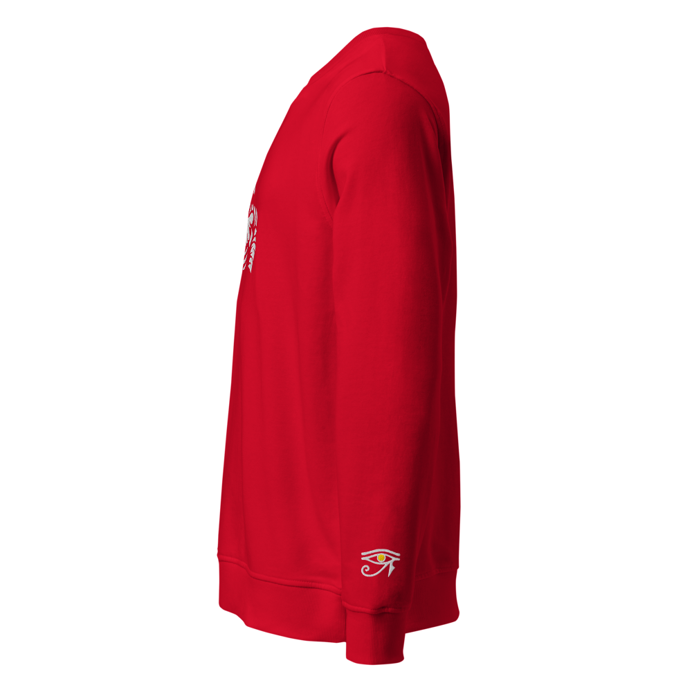 Sudadera orgánica unisex. Bordado de Momia y Ojo de Osiris - PULP SPECTER